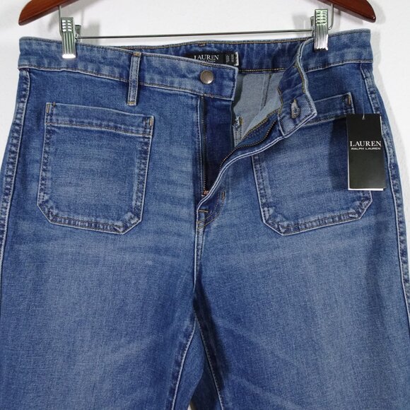 Ralph Lauren High Rise Jeans Women's Size 12 Blue Denim Flared Casual - Picture 3 of 10